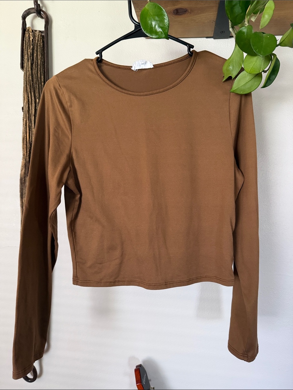 Live in the moment brown long sleeve top size medium